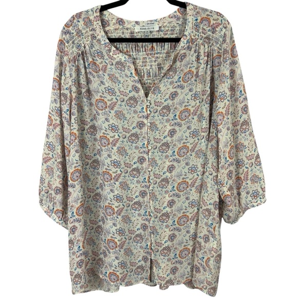 Rose + Olive Tops - Rose + Olive Floral Multicoloured Blouse Size 2X